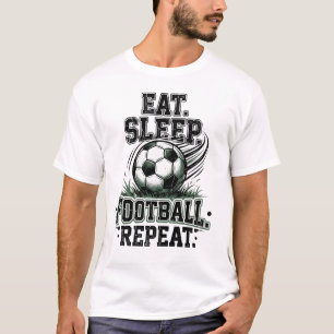 Camiseta Coma Sonho Futebol Repita Gráfico de Futebol Vinta
