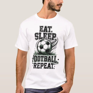 Camiseta Coma Sonho Futebol Repita Gráfico de Futebol Vinta