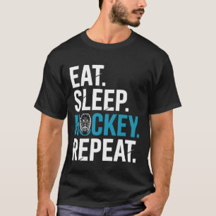 Camiseta Coma Sonho Hockey Repita Máscara Gráfica Negrita