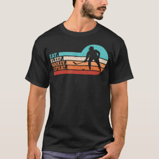 Camiseta Coma Sonho Hóquei Repita Retro Jogador de Hóquei n