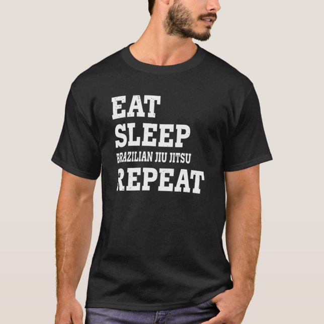 Camiseta Coma Sonho Jiu Jitsu Brasileiro Repita  Sarcástico (Frente)