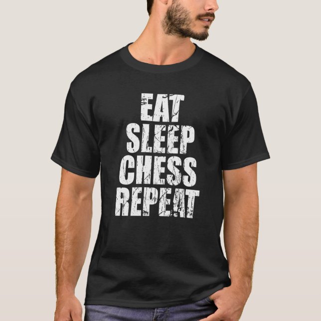 Camiseta Coma Sonho Xadrez Repita Para Xadrez 1 (Frente)