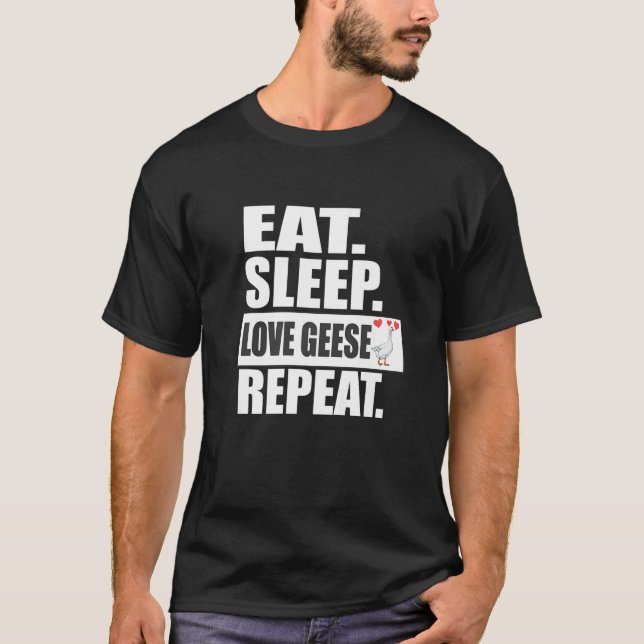Camiseta Coma Sono Adormece Geese Repete Aves (Frente)