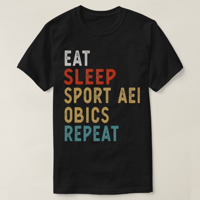 Camiseta Coma Sono Aeróbica Repete Jogador Engraçado Presen (Frente do Design)