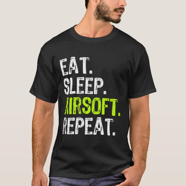 Camiseta Coma Sono Airsoft Repetir Presente Funny Air Soft (Frente)
