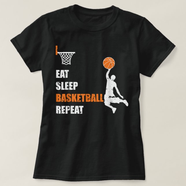 Camiseta Coma, Sono, Basquete, Jogadores de Basquete e Gi (Frente do Design)