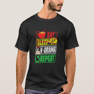 Camiseta Coma Sono K-Drama Repete Engraçado TV Coreana Dram
