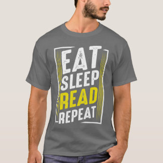 Camiseta Coma Sono Leia Repetir Leitura Câmbios Engraçados