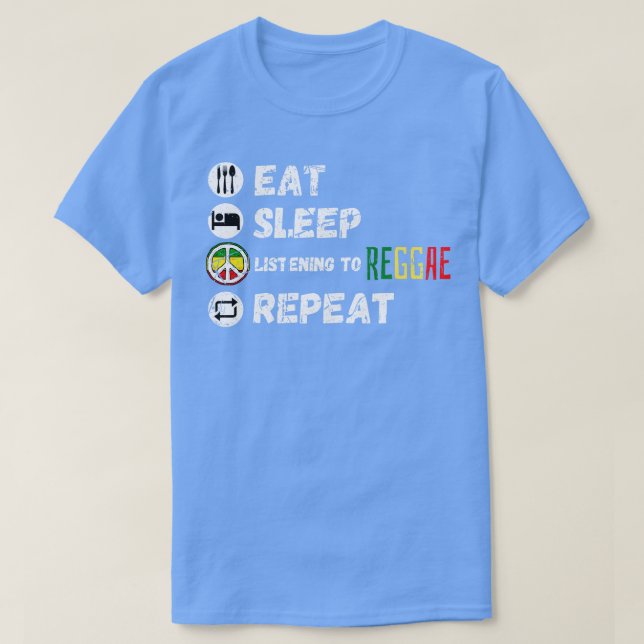 Camiseta Coma Sono Ouvindo Reggae Repetir (Frente do Design)