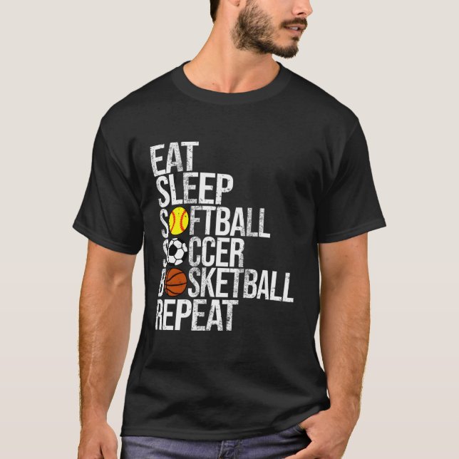 Camiseta Coma Sono Softball Futebol de Basquete Repete Espo (Frente)