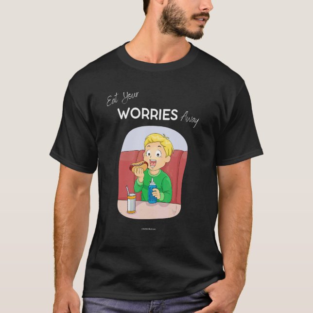 Camiseta Coma Suas Preocupações Longe Da Comida Carbs Comid (Frente)