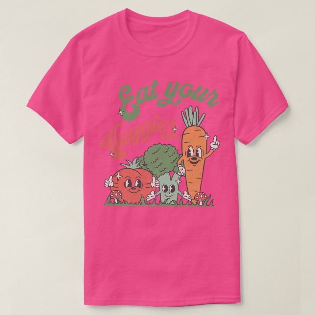 Camiseta Coma suas vegetações Estilo 90s Estilo Vegetal Eng (Frente do Design)