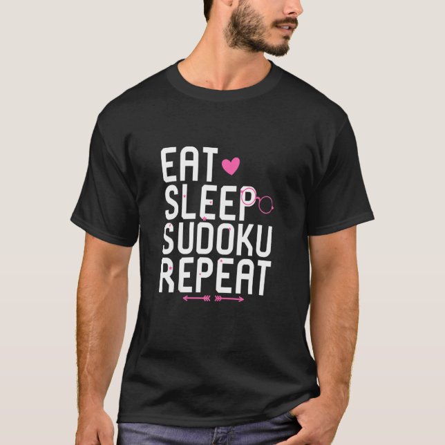 Camiseta Coma Suspensão Sudoku Repetir Problema Inspiracion (Frente)