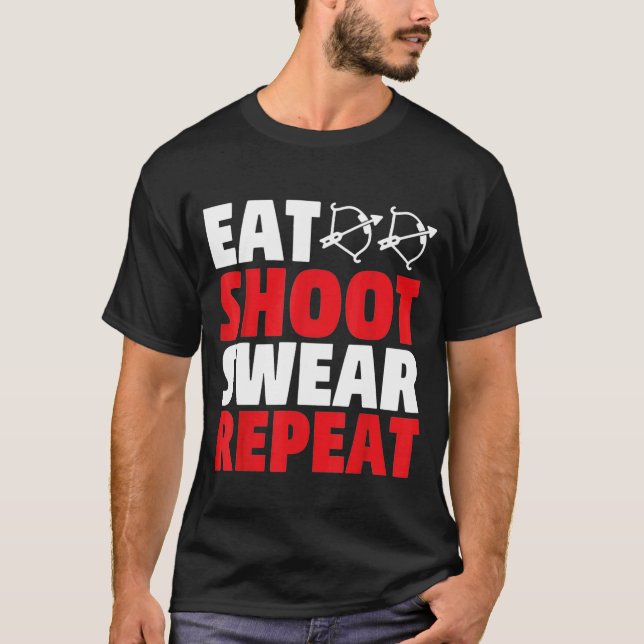 Camiseta Coma Tiro Suar Repetir O Arco De Seta Caçando Arqu (Frente)