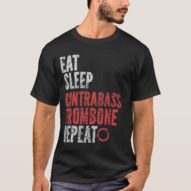 Camiseta Coma trombone de contrabando do sono Repetir (Frente)