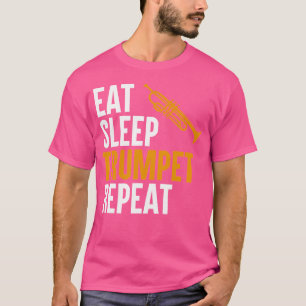 Camiseta Coma Trompete De Sono Repetir Jogador De Trompeter
