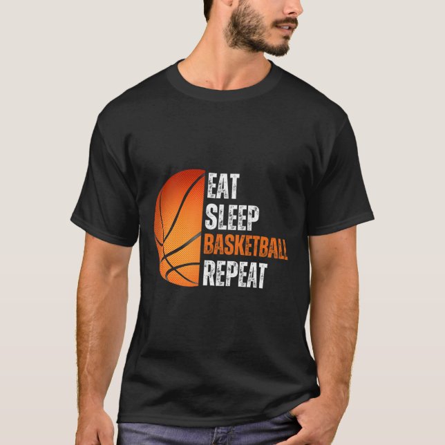 Camiseta Coma Um Sono De Basquete Repito Presente Para Fa D (Frente)