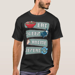 Camiseta Coma Uma Repetição De Animação De Sono, Presente P
