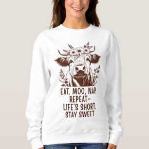 Camiseta Coma Vaca Dormir Repetir - Vaca das Terras Altas E