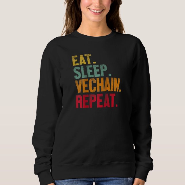 Camiseta Coma Vechain Repetir Retro Cryptocurrency Vech (Frente)