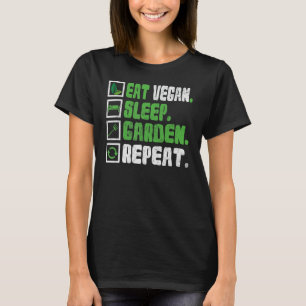 Camiseta Coma Vegano Durma Jardim Repita Animal Vegetariano