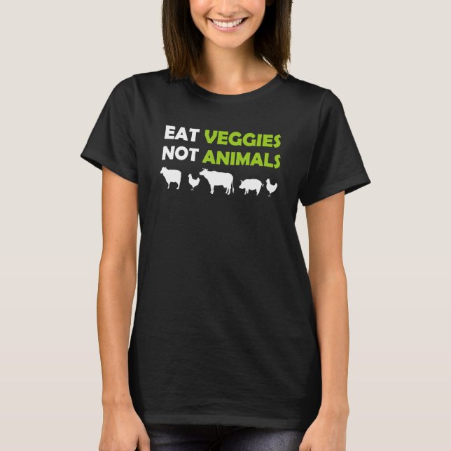 Camiseta Coma Veggies Não Animais Vegan Animal (Frente)