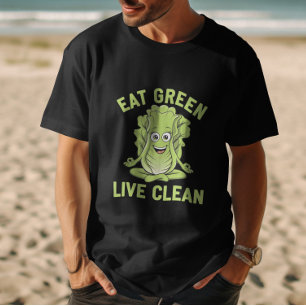 Camiseta Coma verde, viva limpo