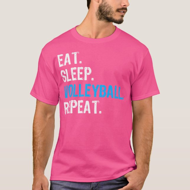 Camiseta Coma Voleibol De Sono Repete Voleibol Engraçado Pa (Frente)