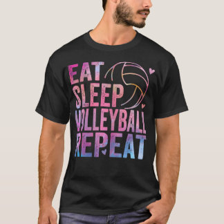 Camiseta Coma Voleibol do Sono Repetir adolescentes colorid