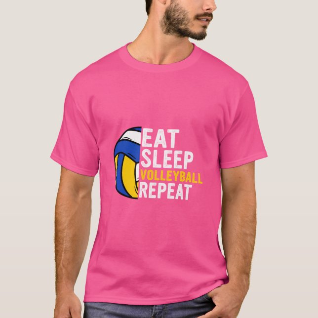 Camiseta Coma Voleibol No Sono Repetir Jogada Engraçada De  (Frente)