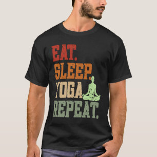 Camiseta Coma Yoga Dormir Repetir Espiritualidade Meditação