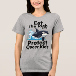Camiseta Comam os Ricos - Protejam as crianças Queer