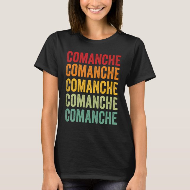 Camiseta Comanche County Oklahoma Rainbow Text Design (Frente)