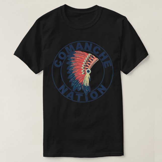 Camiseta Comanche Nation Headdress Native American (Frente do Design)