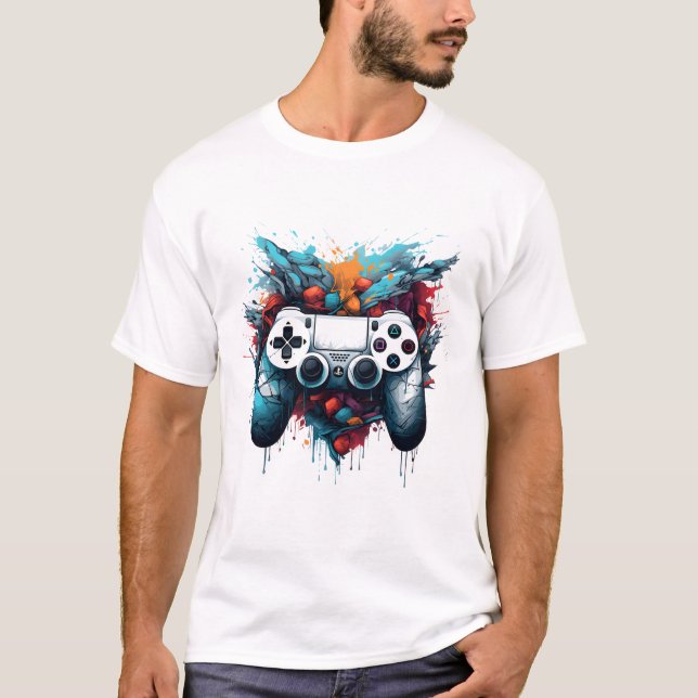 Camiseta Comandante do Console: Controlador de Jogos (Frente)
