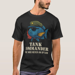 Camiseta Comandante do Tanque - Peixe Cichlid Engraçado