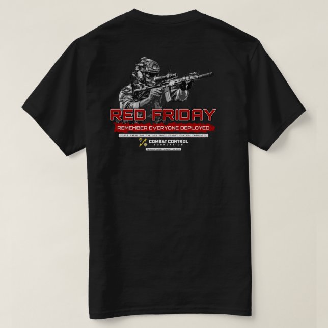 Camiseta Combat Control. RED Friday. Wear Red.  (Verso do Design)