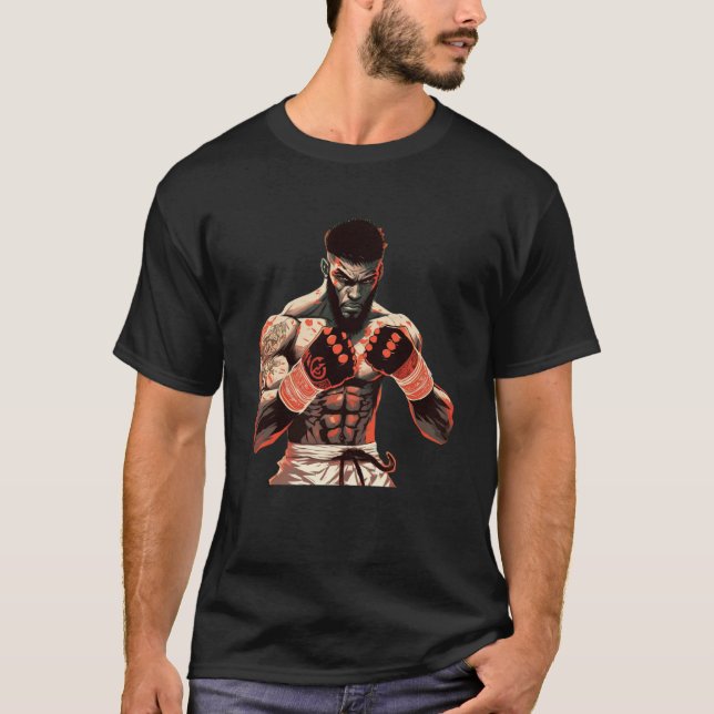 Camiseta Combate à Jaula Negra Libere sua Besta com MMA (Frente)