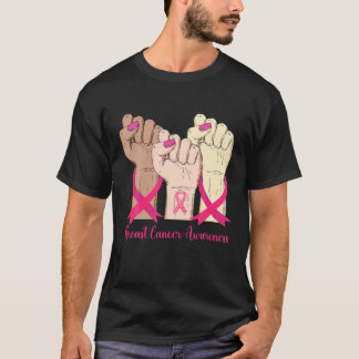Camiseta Combate à Mão Contra a Consciência do Cancer Mama