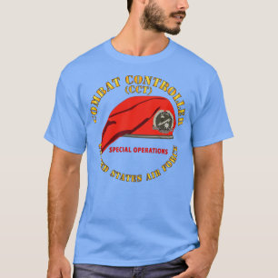 Camiseta Combate ao Crachá da Equipe de Controle com Red Be