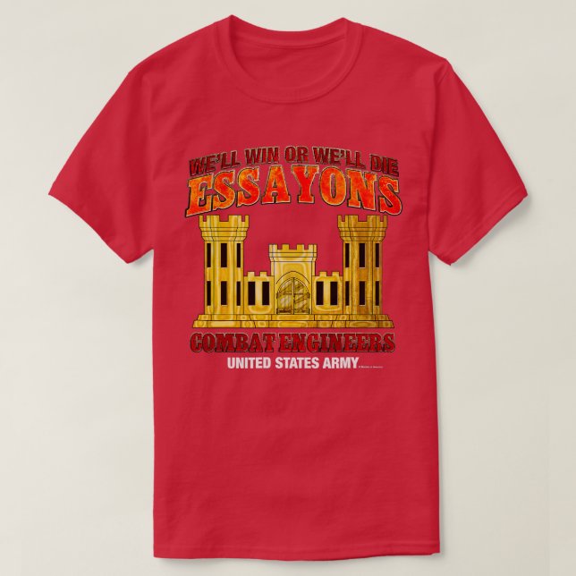 Camiseta Combate ao Engenheiro Essayons (Frente do Design)