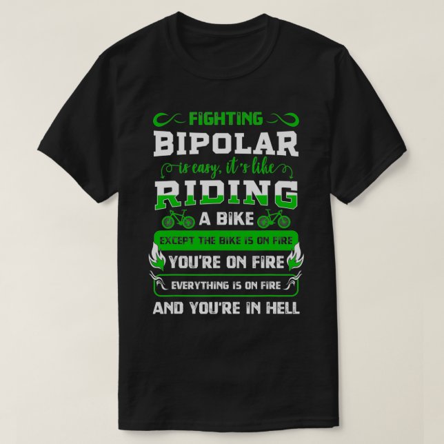 Camiseta Combate Bipolar Perturbação Mental Aniquila Psicos (Frente do Design)