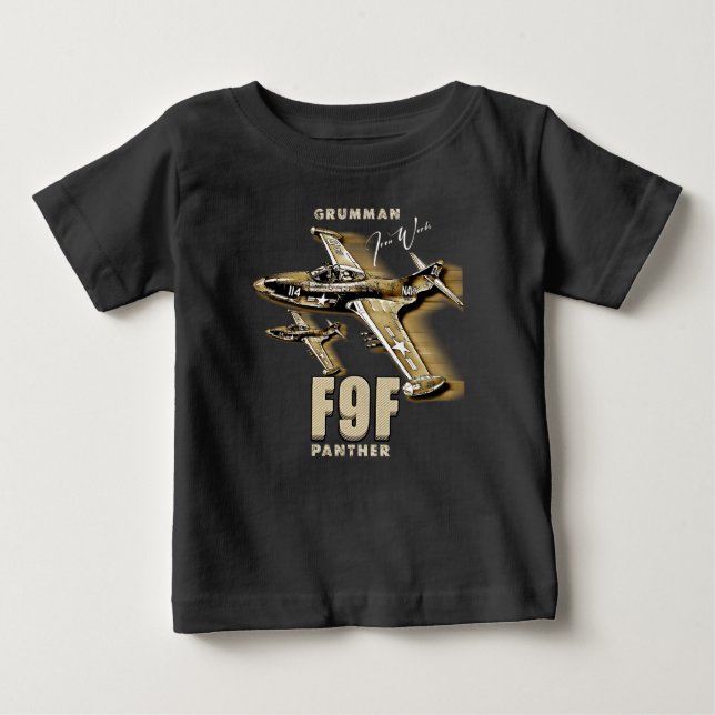 Camiseta Combatente De Jato Baseado Em Pantera Grumman F9F (Frente)