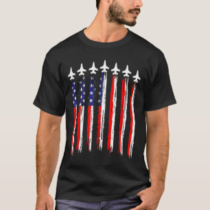 Camiseta Combatente Patriótico Americano Jets Sinalizador U