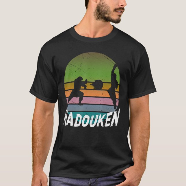 Camiseta Combatente retrógrado HADOUKEN de 16 bits 5 (Frente)