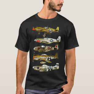 Camiseta Combatente WW2 de Mustang Mustang P51 da América d