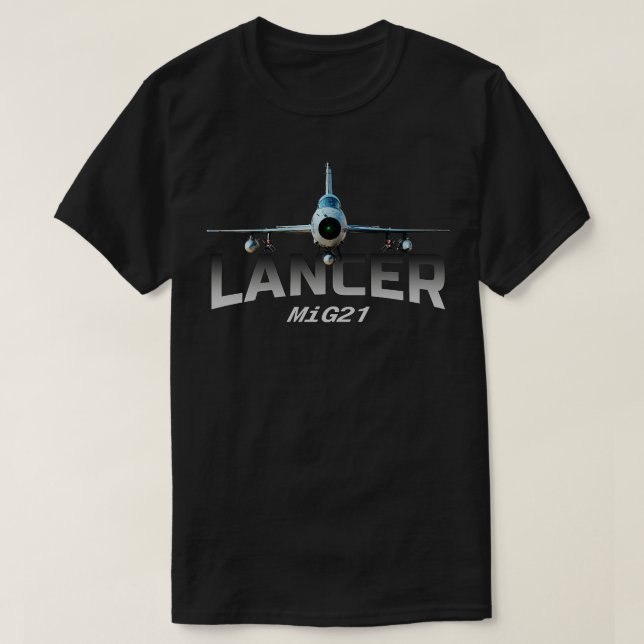 Camiseta Combatentes de jato de lancer do MiG21 (Frente do Design)