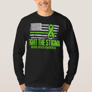 Camiseta Combater O Stigma Americano Flag Mental Health Awa