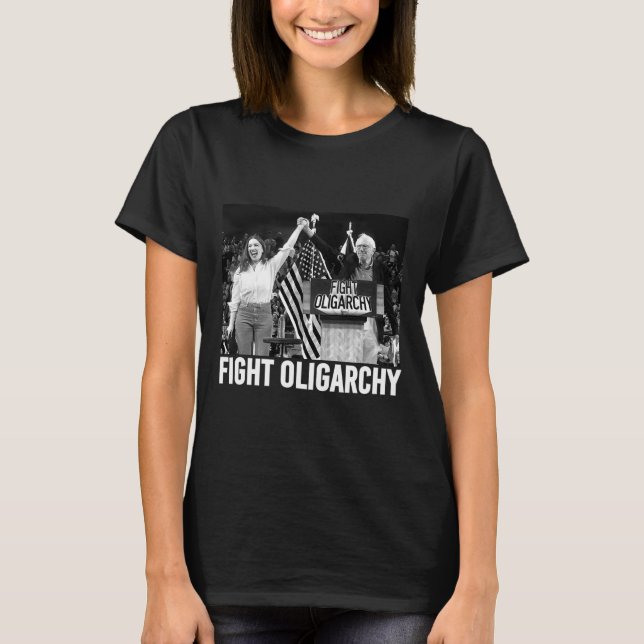Camiseta Combater Oligarchy Bernie Sanders E A Liberdade Ao (Frente)