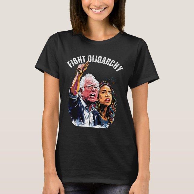 Camiseta Combater Oligarchy Bernie Sanders E A Liberdade Ao (Frente)